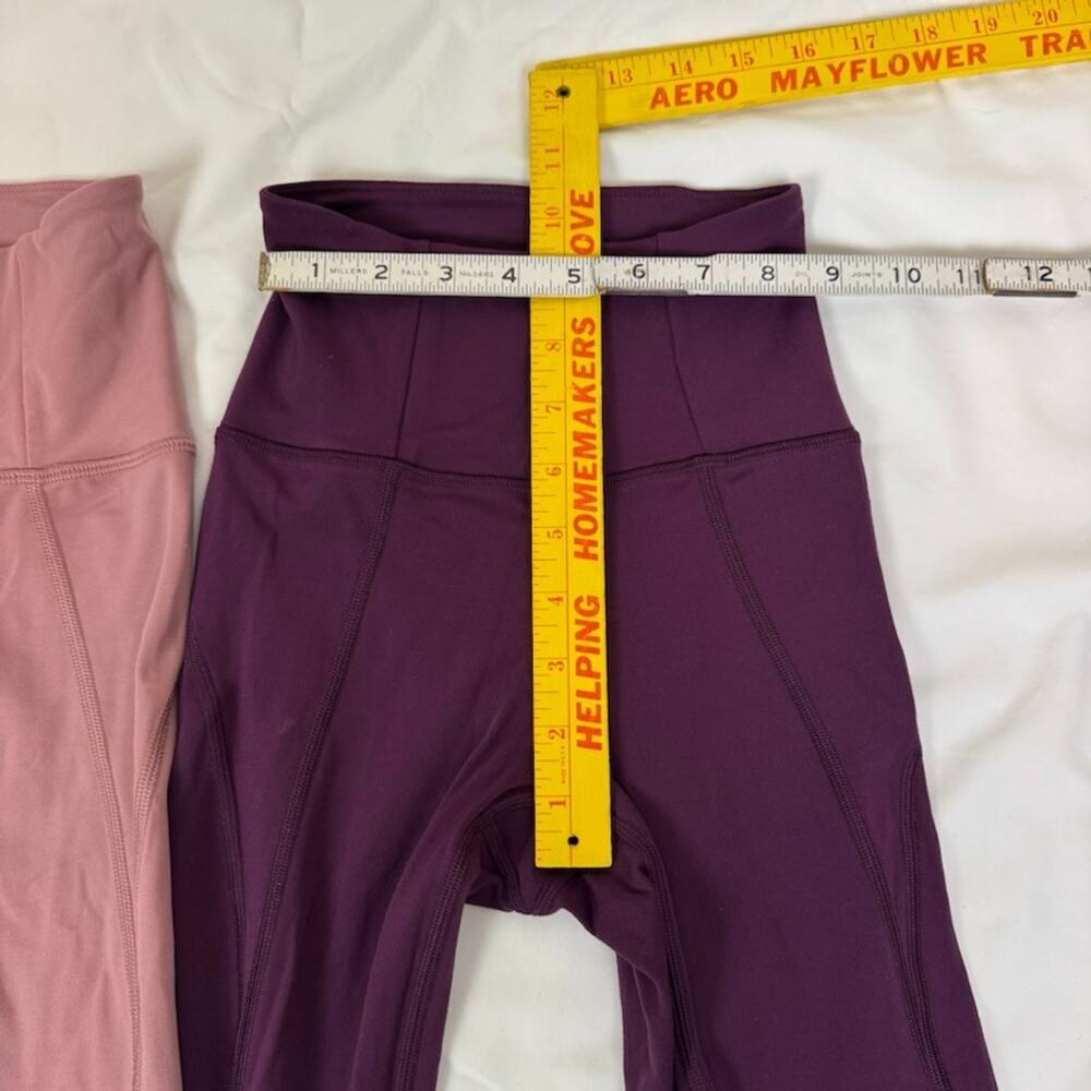 Lot x 2 GIRLFRIEND COLLECTIVE Econyl XXS Leggings Hi Rise Mauve Pink Purple - Picture 9 of 14